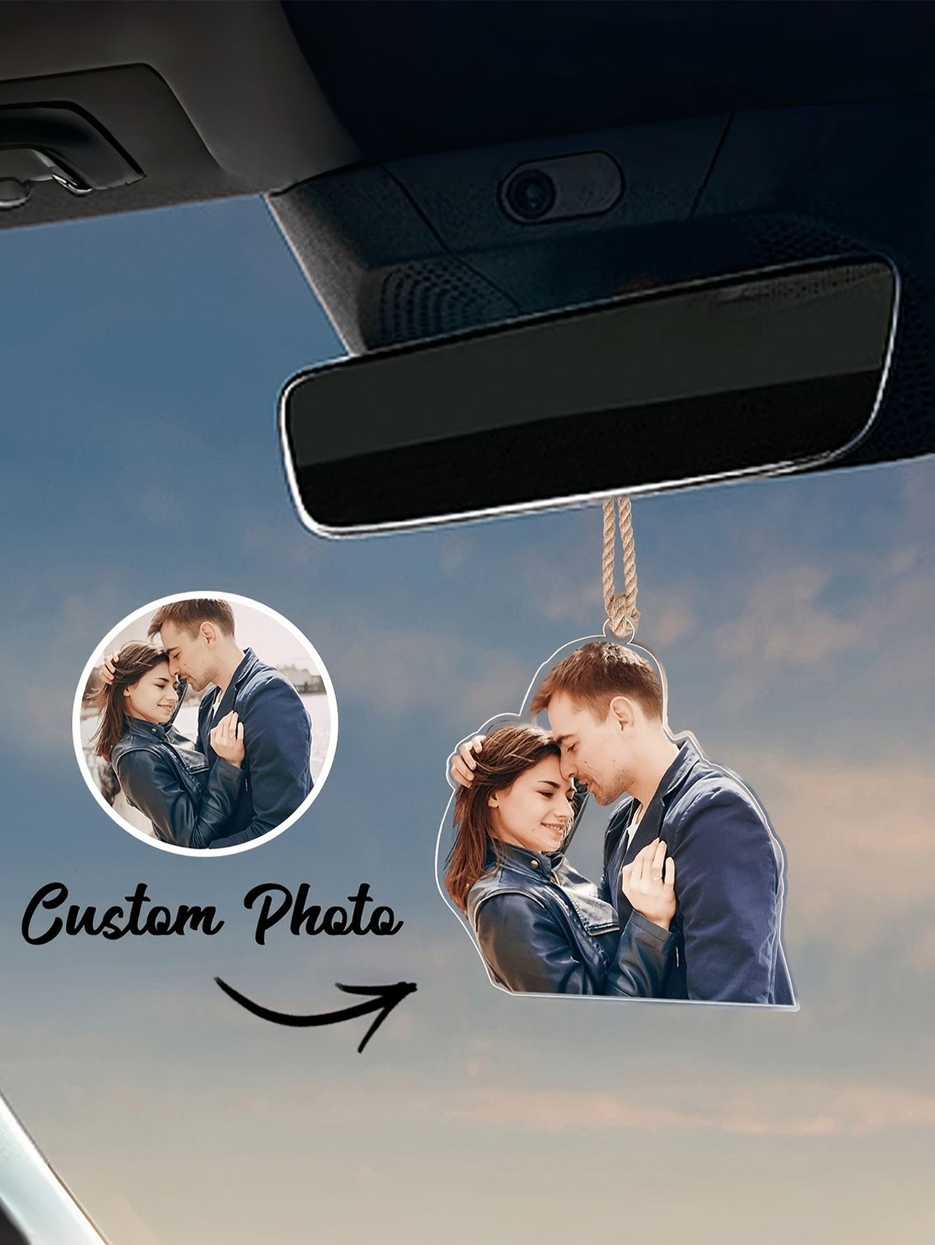 Acrylic 2D Custom Photo Car Hanging Ornament